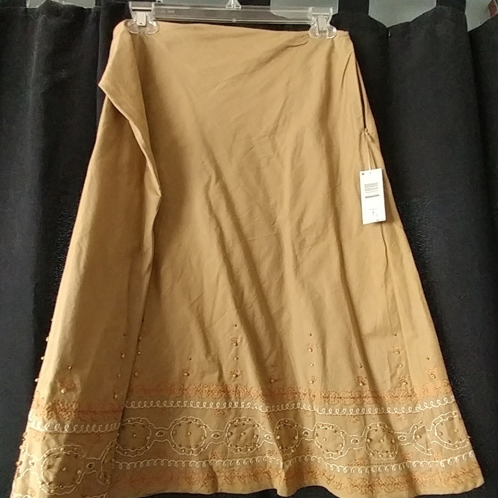 Tan skirt with beading